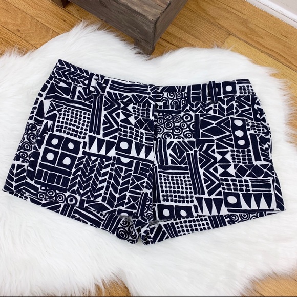 J. Crew Pants - J. Crew Navy & White Printed Shorts NWOT, 10